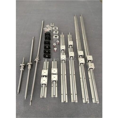 RU Delivery SBR16 linear guide rail 6 sets SBR16 - 300/700/1100mm + SFU1605 - 350/750/1150mm ballscrew + CNC parts
