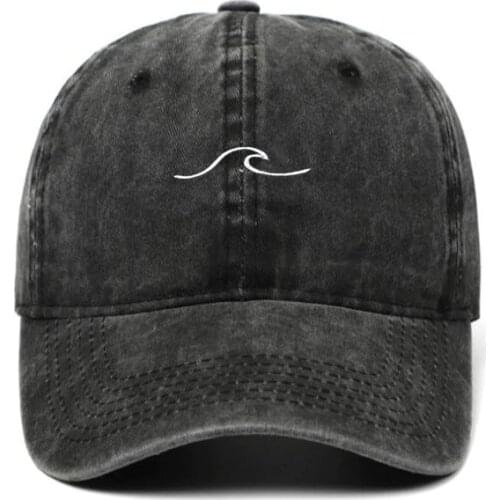 Wave washed dad hat cap embroidery wavy line baseball cap outdoor sports cotton snapbak hip hop cap men hiphop hat bone dropship