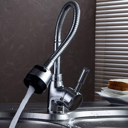 Solid Brass Kitchen Mixer Sink Faucet Cold and Hot Kitchen Tap Single Hole Water Tap Kitchen Faucet Tap