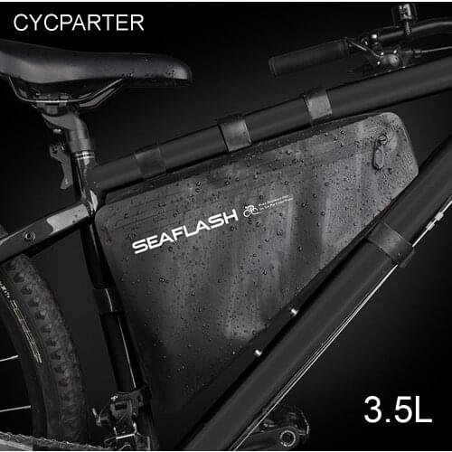Bicycle Bag Rainproof Large Capacity MTB Bike Frame Bag Triangle Pouch Waterproof Bag 1.8L/3.5L Caulking Bag Pannier Accessories