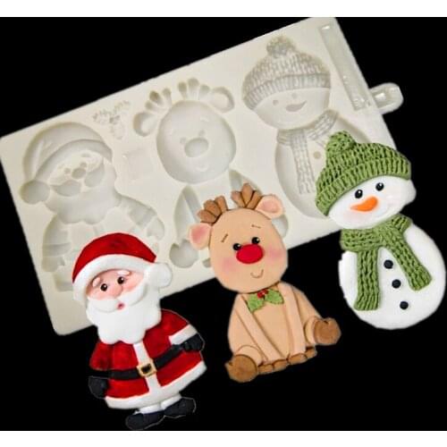 Snowman Cake Silicone Baking Mold Cake Shop Decoration Accessories Kitchen Family Room Baking Tools KLM