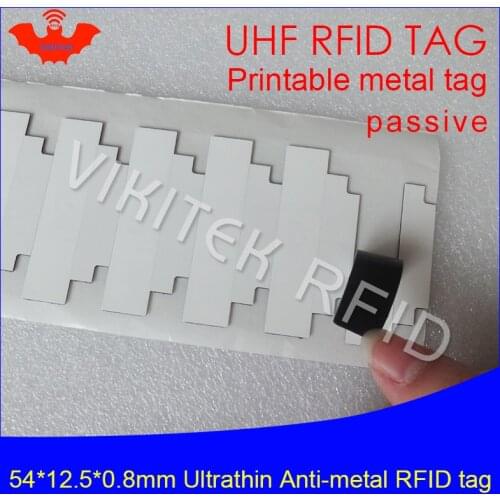 UHF RFID Ultrathin metal tag 915m 868m Monza R6 54*12.5*0.8mm EPC 6C IT fixed assets small printable passive RFID Synthetic Labe
