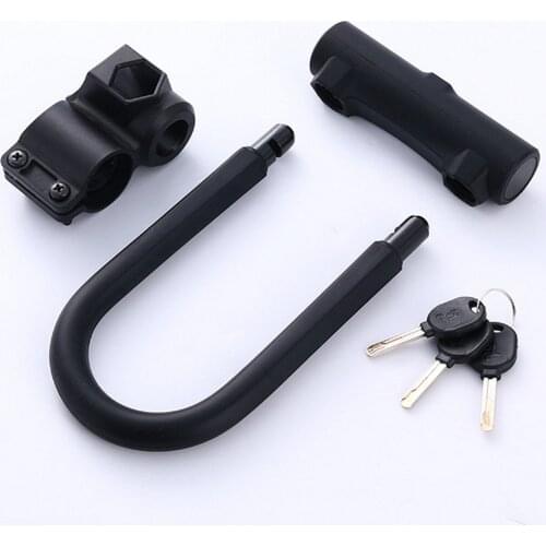 Bicycle Silicone U Lock Double-opening Head Anti-theft Lock Cable with 3 Keys Motorcycle Scooter MTB Security Cycling Locks