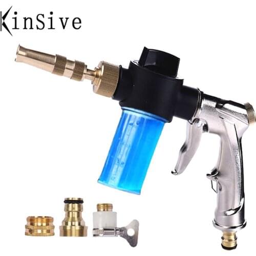 High Pressure Water Gun Garden Hose Spray Nozzle Metal Foam Lance Washing Car Cleaning Tools Hidrolavadora Para Carro Dropship