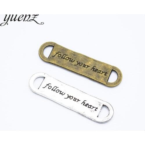 YuenZ 5pcs 2 colour Antique bronze Alphabet follow your heart Pendant Alloy DIY Fashion charm Bracelet Jewelry Accessories S241