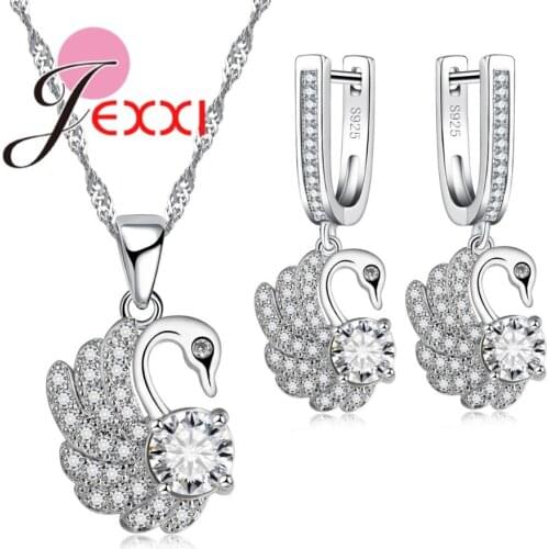 New Fashion Bridal Jewelry Sets with Cubic Zirconia Earrings and Necklace Pendant Jewelry Sets for Women