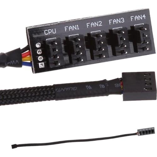 1 to 5 4-Pin TX4 PWM CPU Cooling Fan Braided Power Cable Hub Splitter Adapter 3 Pin 4 Pin Extension Cord