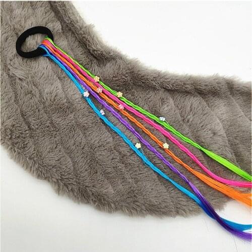1pcs New Simple Kid Elastic Hair Band Rubber Hair Accessories Kids Wig Headband Girls Twist Braid Rope Headdress Child Gift
