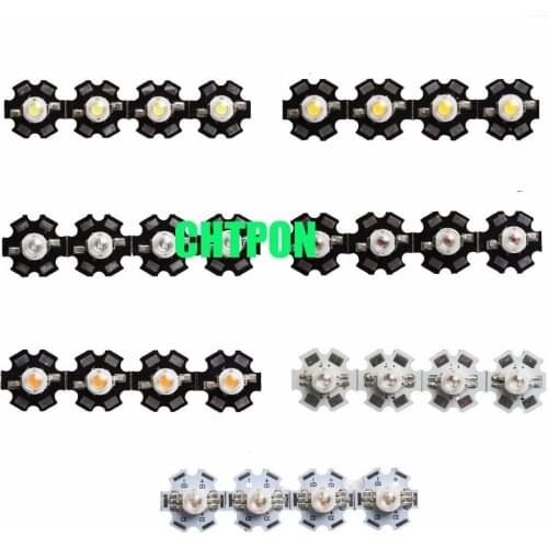 10pcs 3W 10000K 20000K 30000K Warm Cold White Deep Red 660nm Royal Blue 445nm LED Diodes Plant Grow Light With 20mm base