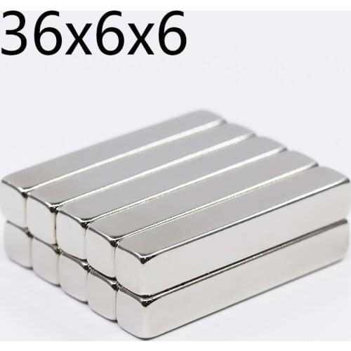 2/5/10/20Pcs 36x6x6 Neodymium Magnet 36mm x 6mm x 6mm N35 NdFeB Block Super Powerful Strong Permanent Magnetic imanes