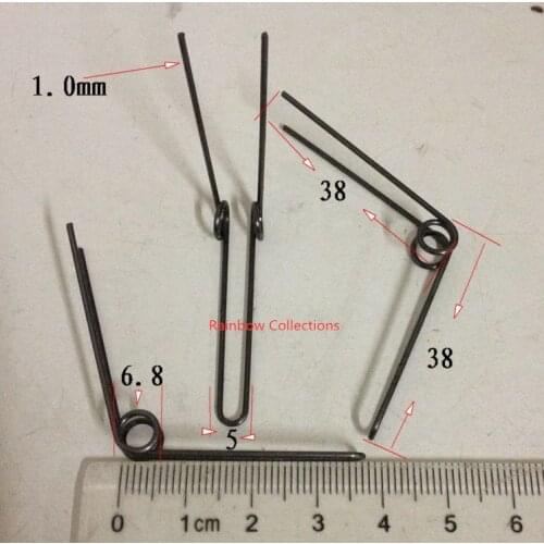 6Pcs/lot 1.0*6.8*38mm*1circle Steel Small Torsion Spring Hardware DIY Tools Free shipping