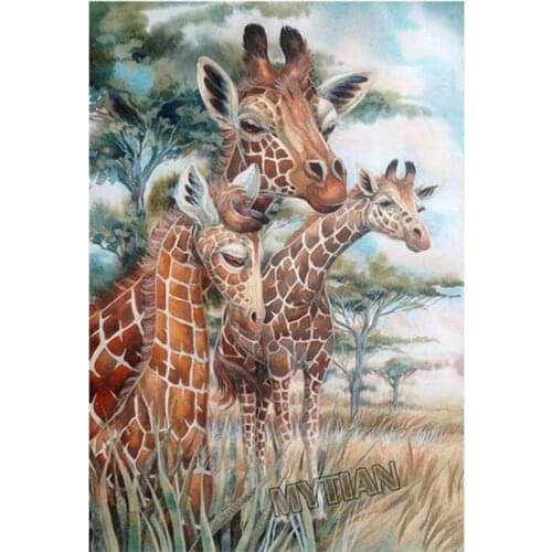 Full square/round drill 5D diy diamond painting African giraffe Embroidery pattern animals cross stitch kit mosaic wall sticker