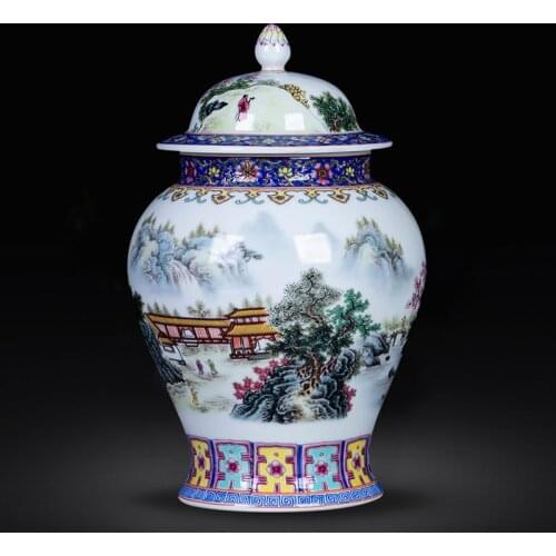 Jingdezhen Ceramic pastel flowers blooming rich and noble small general can tea can wake up tea with a lid moisture-proof seal