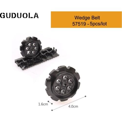 Guduola Parts Wedge Belt 57519 MOC Building Blcok Gear Assmbles Particles Educational Toys For Children Gift 5pcs/lot