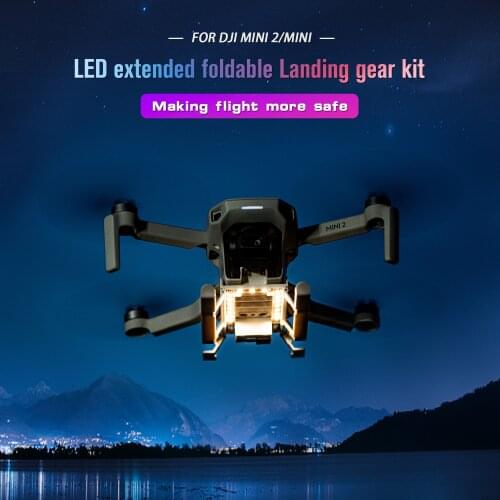 DJI Mini 2 LED Landing Gear Folding Extended Height Landing Skid Protector foot fo DJI Mavic Mini/ Mini SE Drone Accessories