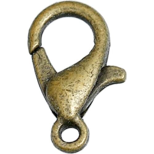 Doreen Box Lovely 100PCs Antique Bronze Lobster Parrot Clasps 12*6mm (B01142)
