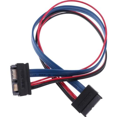 11.8'' SATA 13P Male Plug to SATA 7 + 6 Pin Female Cable Extension Line