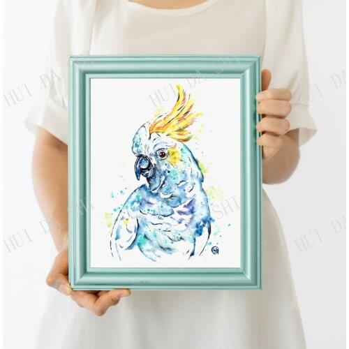 Cockatoo Painting, Parrot Wall Art, Bird Lover Gift, Tropical Decor, Jungle Nursery