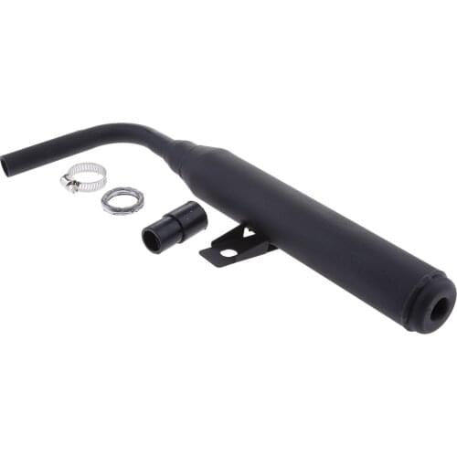 Metal Motorcycle Exhaust Muffler Silencer Pipe Assembly Kit Black Replacement Parts for Yamaha PW50 Peewee50
