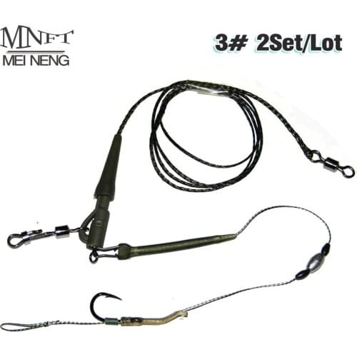 MNFT 2 Set / Lot 3# Hand made good quality extra power strong carp fishing rig hook set with retial fishing Accessory group