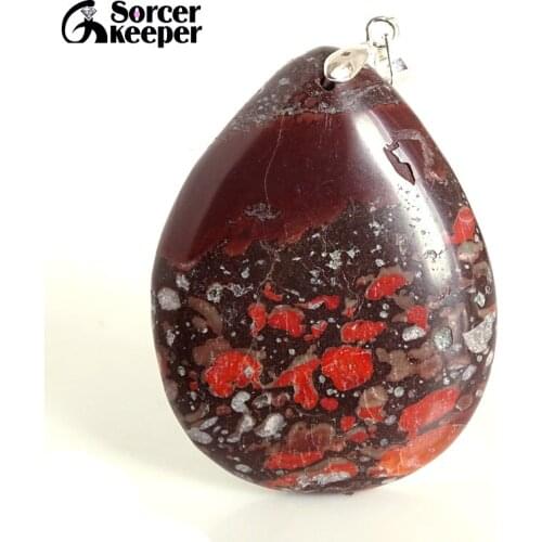 Fashion Leopard Skin Jaspers Pendant Natural Stone Cabochon Beads Diy Earring Necklace Jewelry Making Gem Accessory BA408