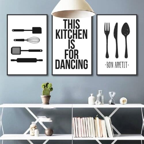 Cartoon Abstract Kitchenware Art Canvas Painting Prints Posters Wall art Pictures For Dining Hall Kitchen Home Decor