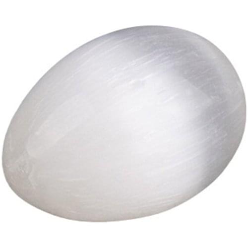 Natural White Selenite Egg Crystal Quartz Oval Ball Massage Tool Healing Reiki Chakra Palm Stones Fraueneis Mineral Specimen