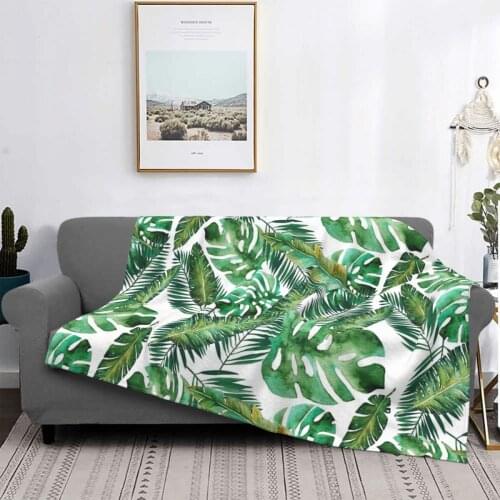 Monstera Banana Palm Leaf Throw Blanket Bed Covers Winter ChildrenS Sofas Comforters Decorative Blanket Sofa Bed Queen