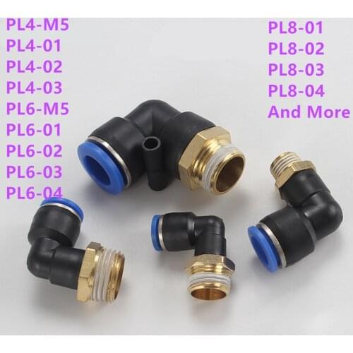 Pneumatic Fitting PL Elbow Connector PL4-M5 PL4-01 PL4-02 PL4-03 PL6-M5 PL6-01 PL6-02 PL6-03 PL6-04 PL8-01 PL8-02 PL8-03 PL8-04