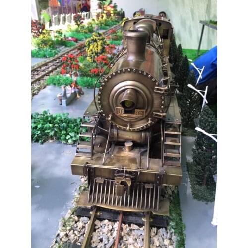 Fully METAL COPPER 1/20 Scale Constructive steam locomotive Electric 12v Train LARGE model with SLOT TRACKS 1225*205*235mm