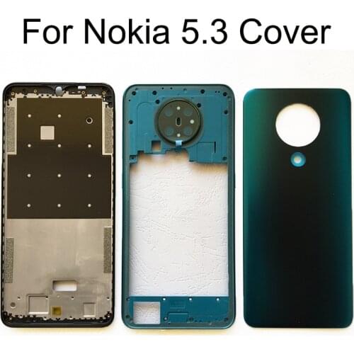 Complete Mobile Phone Housing For Nokia 5.3 TA-1234 TA-1223 TA-1227 TA-1229 Full Housing Back Cover+Middle Frame+Front Frame