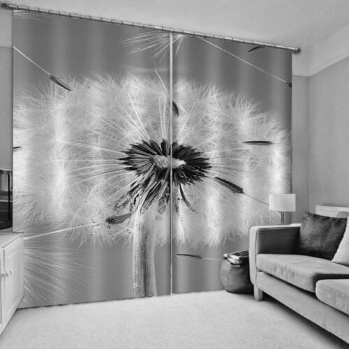Luxury Blackout 3D Window Curtains For Living Room grey Dandelion curtains blackout curtains