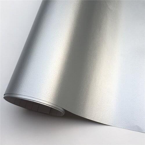 Silver Leather Vinyl Film Stickers For Auto Car Body Decoration Vinyl Wrap Car Leather Sheet