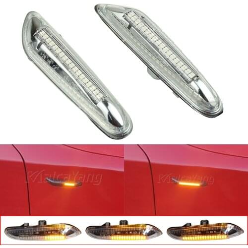 LED Dynamic Turn Signal Side Marker Light For BMW X3 E83 X1 E84 X5 X53 E60 E61 E46 E81 E82 E90 E92 E87 E88 Suquential Lamp
