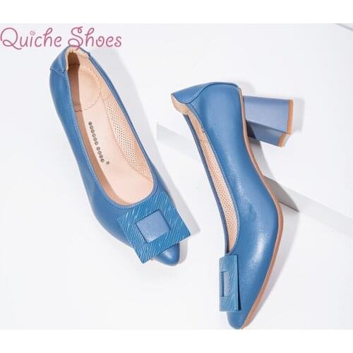 Pumps European style time simple comfortable high heels 2020 new pointed thick heel shoes pu single shoes wild womens shoes