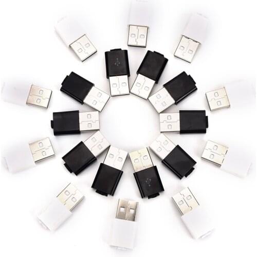 High Quality 10pcs/lot DIY USB Male Assembly Adapter Connector Plug Socket white black color New Sale