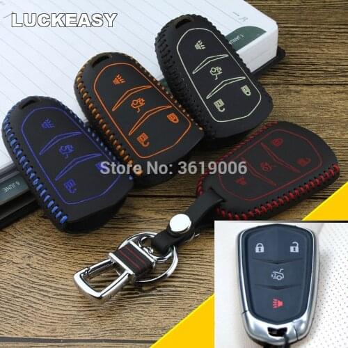 LUCKEASY High-quality Smart Key Keyless Remote Entry Fob Case Cover with Key Chain For Cadillac
