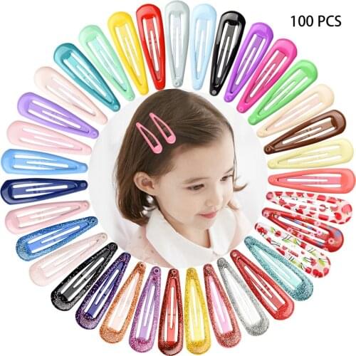 100 Pcs Barrettes Alloy Hair Clips School Accessories Girls Styling Home Student Cute For Children Party Kid BB Hairpins Daily