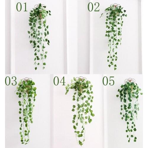 Green Artificial Leaves Plants Vine Wedding Party Home Garden Fence Decoration Rattan Wall Hanging Creeper Ivy Garland