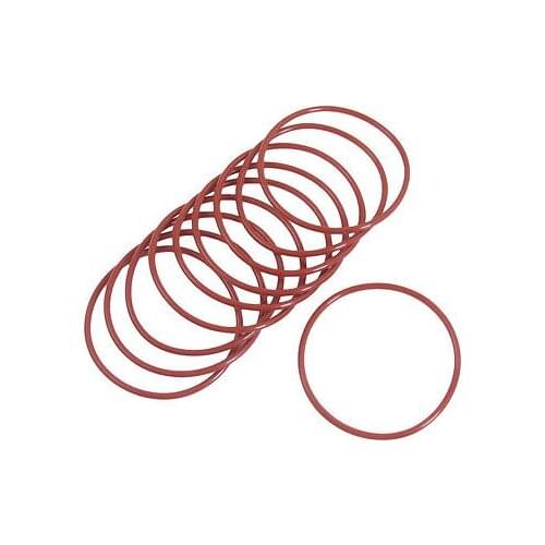 10 Pcs 60 x 2.5mm Mechanical Rubber O Ring Oil Seal Gaskets Red