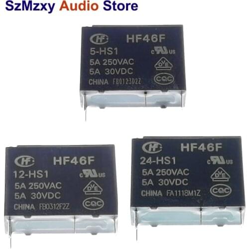 5PCS Relay HF46F-24-HS1 HF46F-5-HS1 HF46F 24-HS1 HF46F-24-HS1T 5V 24V DIP4