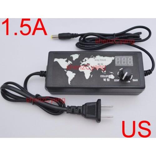 10PCS adjustable 3V-24V adapter with display screen of voltage3V/4.5V/5V/6V /9V /13.5V/15V 18 -24V 1.5A power supply adatper