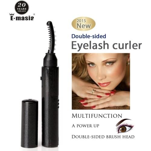 2 in 1 Double-sided Electric Eyelash Curler Perm Heated Portable Eye Lash Curler Makeup Kit Women Eye Curling Brush Head