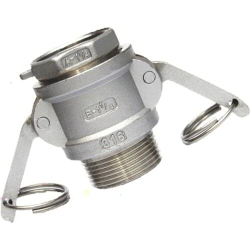 3/4" BSP Male Thread x 3/4" BSP Female Thread 304 Stainless Steel B + A Type CamLock Fitting Pump Adapter Cam Groove Coupling