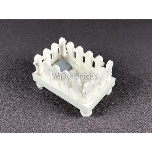 3sets/lot MOC Bricks DIY White Cradle Set baby bed crib figure Educational building Blocks toys for Children Dolls Xmas Gifts