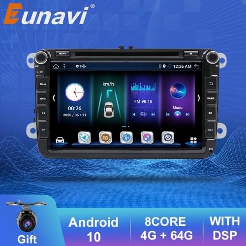 Eunavi DSP 2 Din Android Car DVD For VW GOLF 5 6 Passat B6 B7 CC Polo Touran T5 Skoda Octavia Tiguan Amarok GPS Radio Player