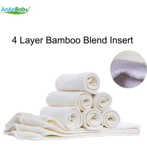 Baby Insert Cloth Diapers Inserts Reusable & Washable Bamboo Blend Inserts With Snaps In