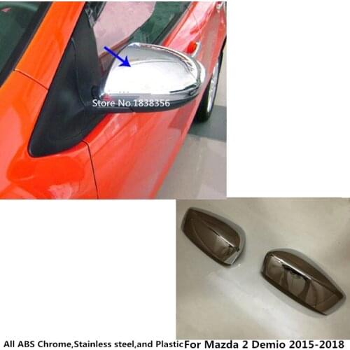 For Mazda 2 Demio 2015 2016 2017 2018 ABS chrome styling decoration Car ear view Rearview Side glass Mirror Cover trim frame