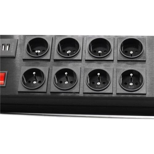 EU2500 8-position AC EU socket Audio Power Purifier filter power outlet 10A European power socket for DAC tube Audio amplifier