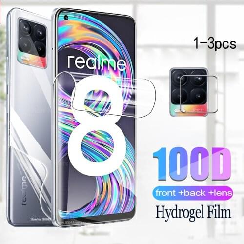 Realmi 8 hydrogel film for oppo realme 8 front back screen protector camera film glass realme8 real me 8 8realme safety films